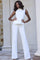 Pant Suit Long Chic High Neck Formal Pant Suit Ivory
