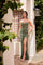 Prom Dresses Floral Long Formal Beaded Sequin Prom Dress Sage Green