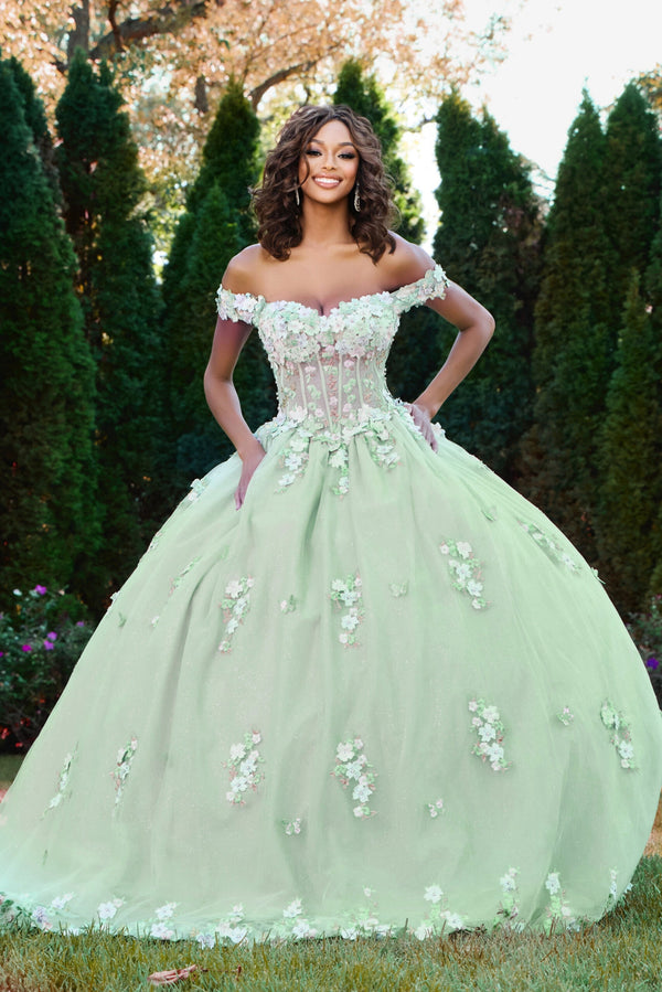 Jovani 43811 Sweet 16 Quinceanera Dress Long Floral Applique Ball Gown