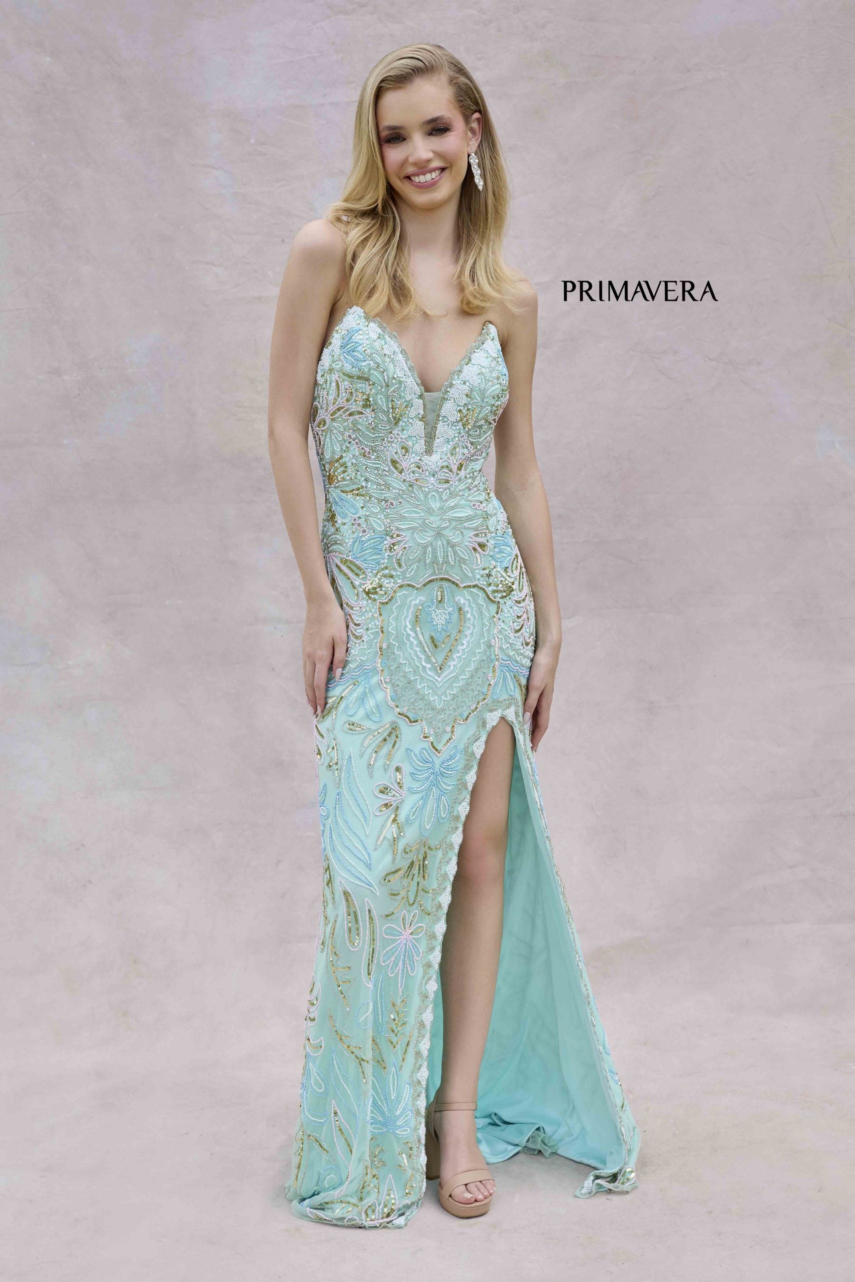 Primavera Couture 4382 Formal Long Beaded Prom Dress