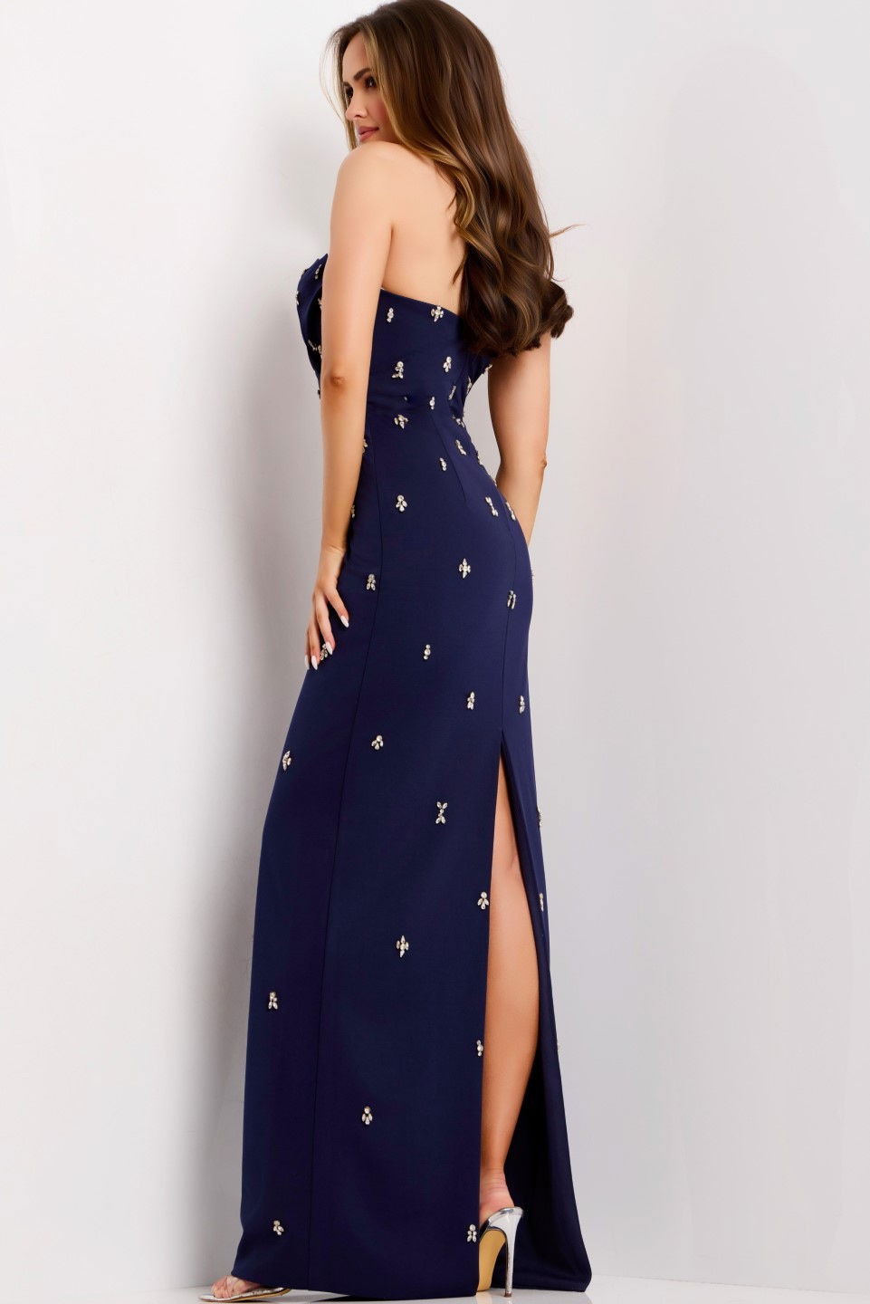 Formal Dresses Long Beaded Prom Formal Dress Jovani 43824 Navy