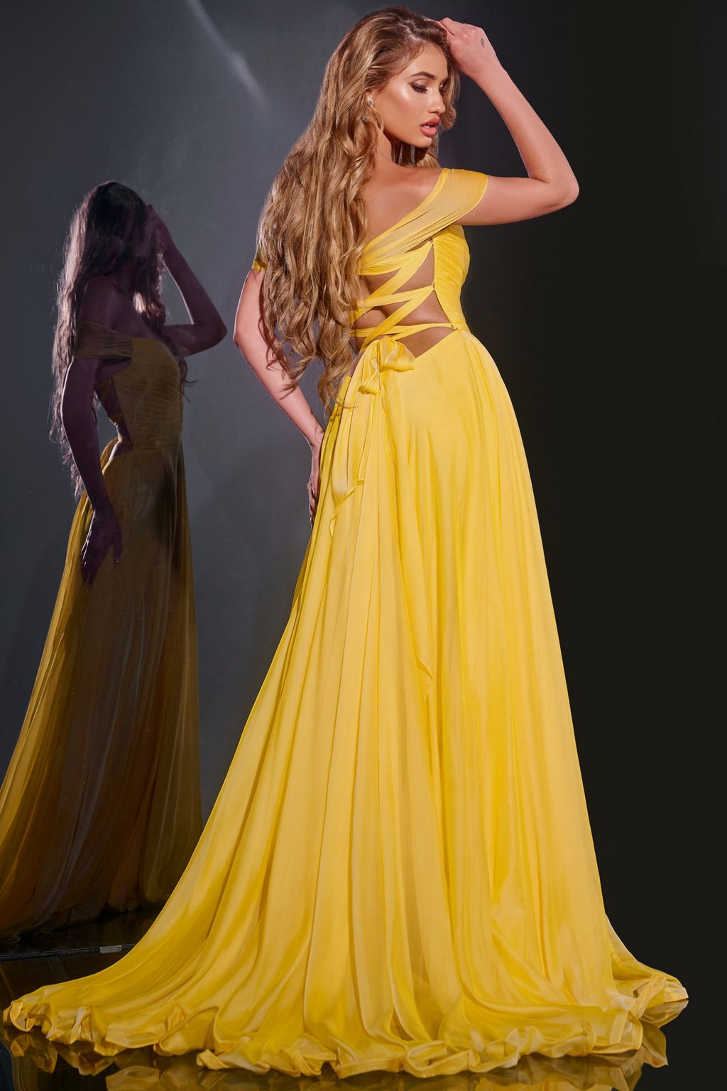 Prom Dresses Long A Line Gown Formal Prom Dress Yellow