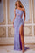 Prom Dresses Long Glitter High Slit Gown Prom Dress Lilac/Silver