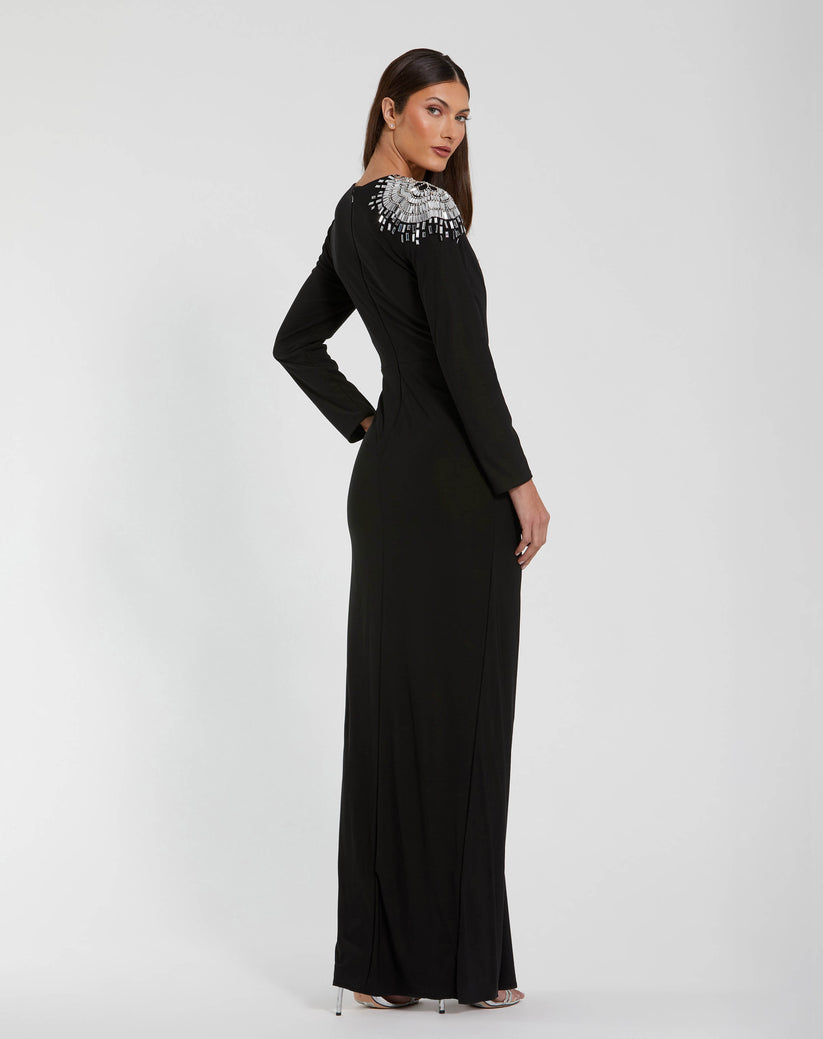 Mac Duggal 44136 Fitted Long Sleeve Formal Evening Dress