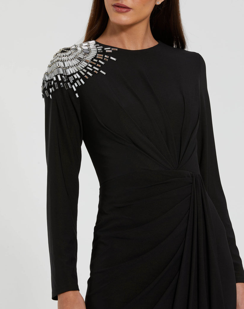 Mac Duggal 44136 Fitted Long Sleeve Formal Evening Dress