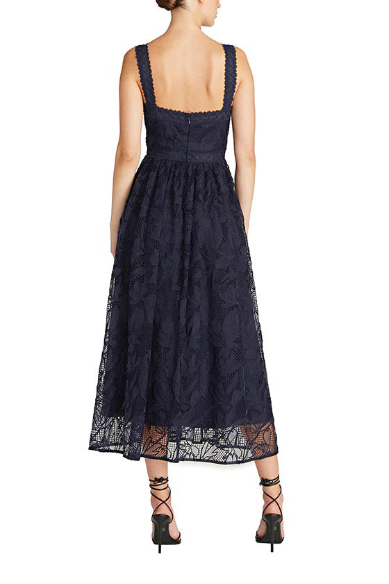 ML Monique Lhuillier 4416984 A Line Lace Tea Length Cocktail Dress