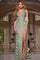 Prom Dresses Beaded Sleeveless Long Formal Prom Dress Nude/Green/Silver