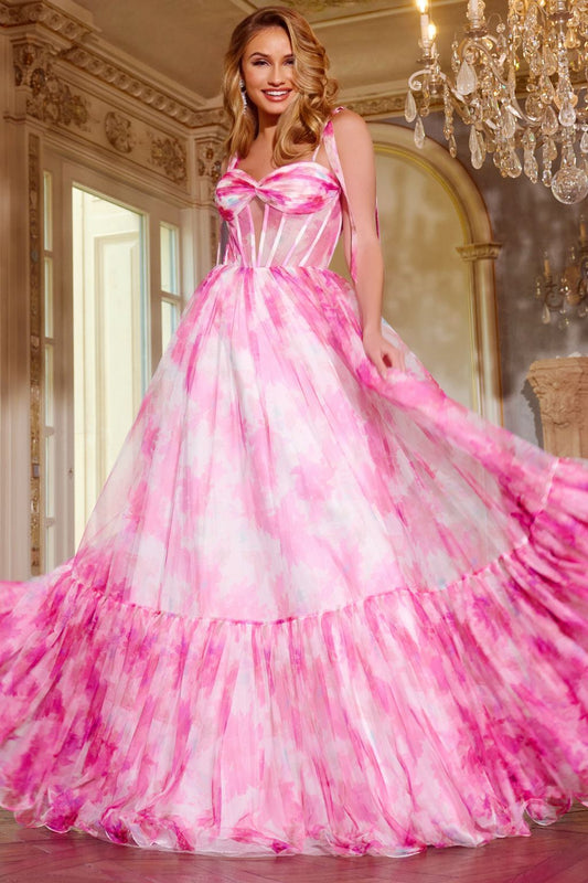 Prom Dresses Long A Line Formal Prom Dress Pink Multi
