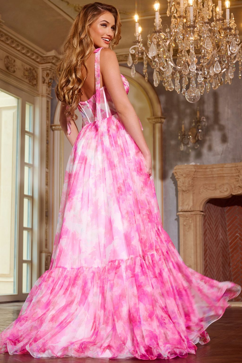 Prom Dresses Long A Line Formal Prom Dress Pink Multi