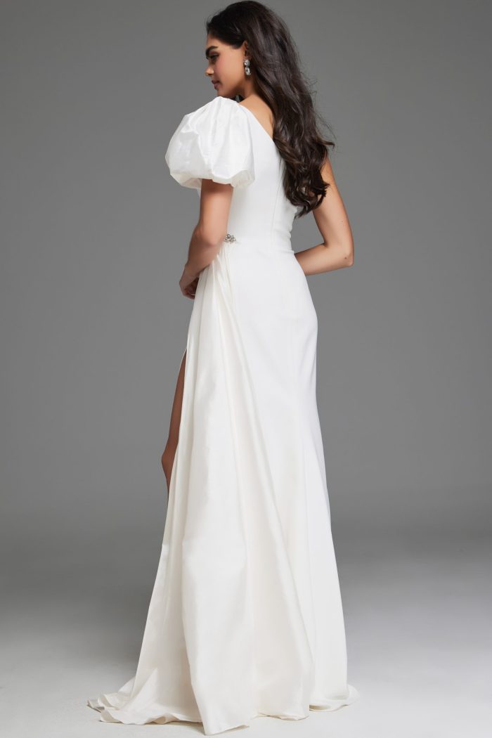 Wedding Dresses Long High Slit Wedding Dress Off-White