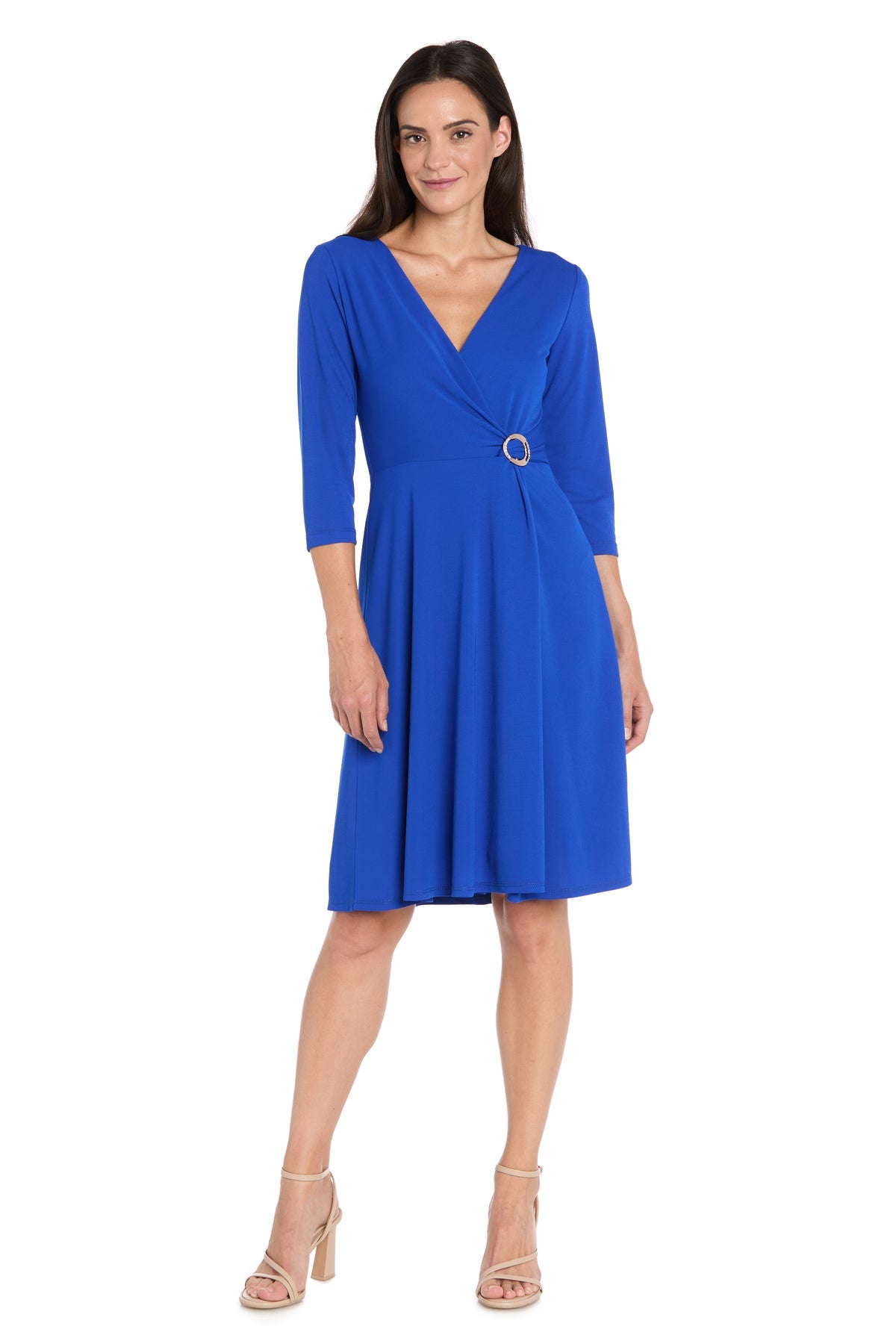 V-Neck Knee-Length Jersey Cocktail A-Line Dress R&M Richards 4431 – The  Dress Outlet