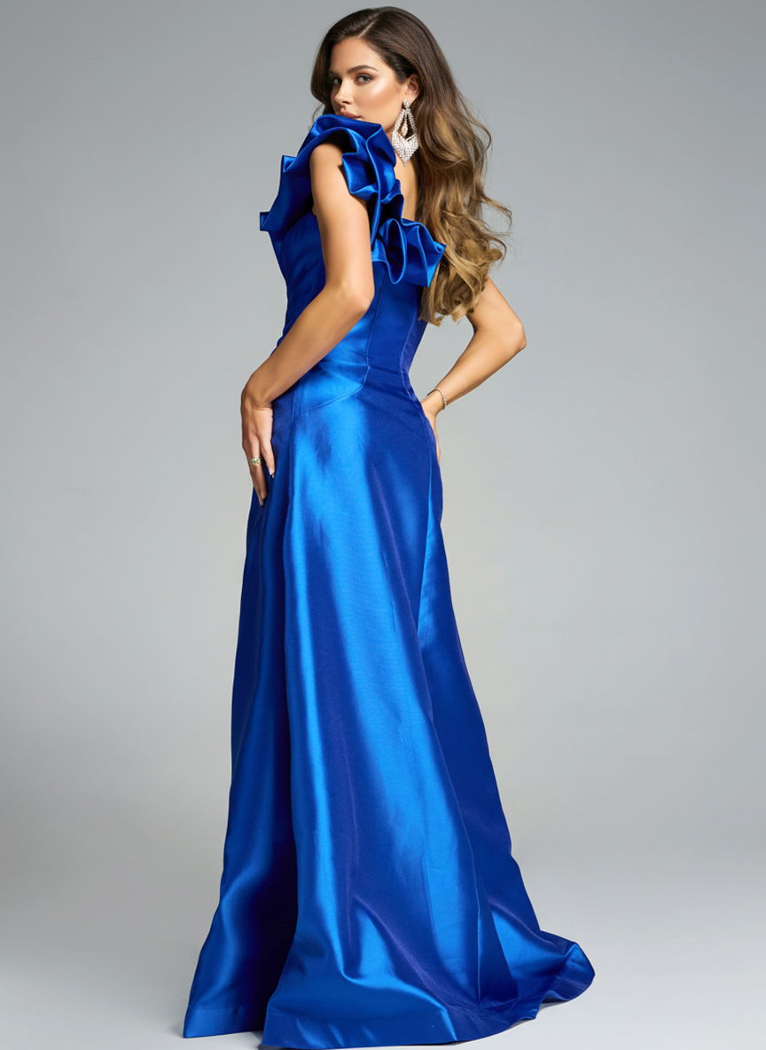 Formal Dresses Long Prom Formal Ruffle A Line Dress Jovani 44345 Royal
