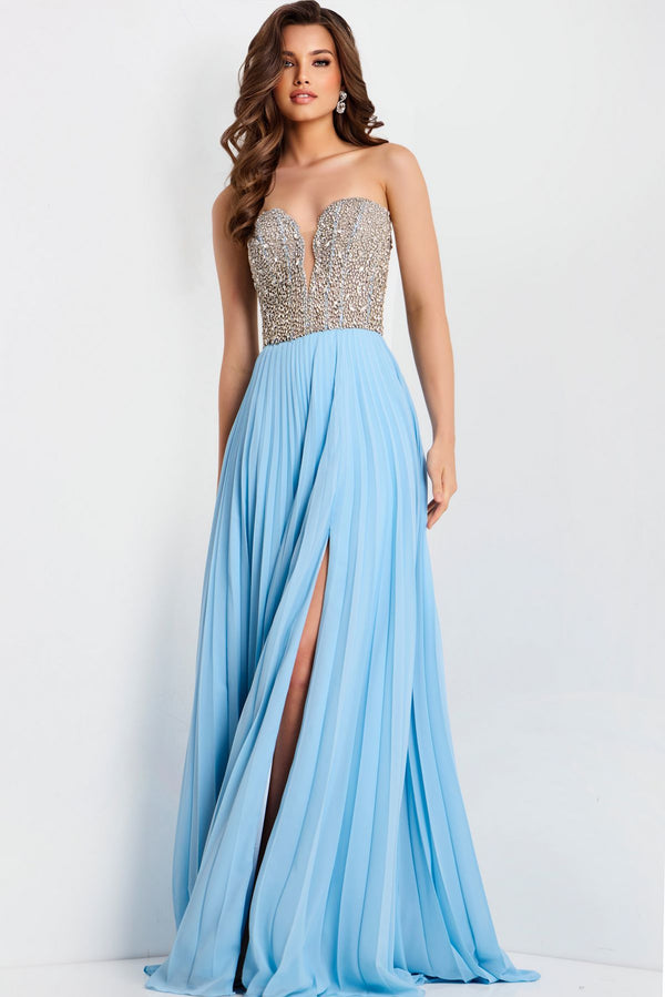Jovani 44358 Long Beaded Formal Ruffle Sequin Evening Prom Dress