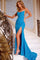 Prom Dresses Glitter Gown Long Side Slit Formal Prom Dress Ocean