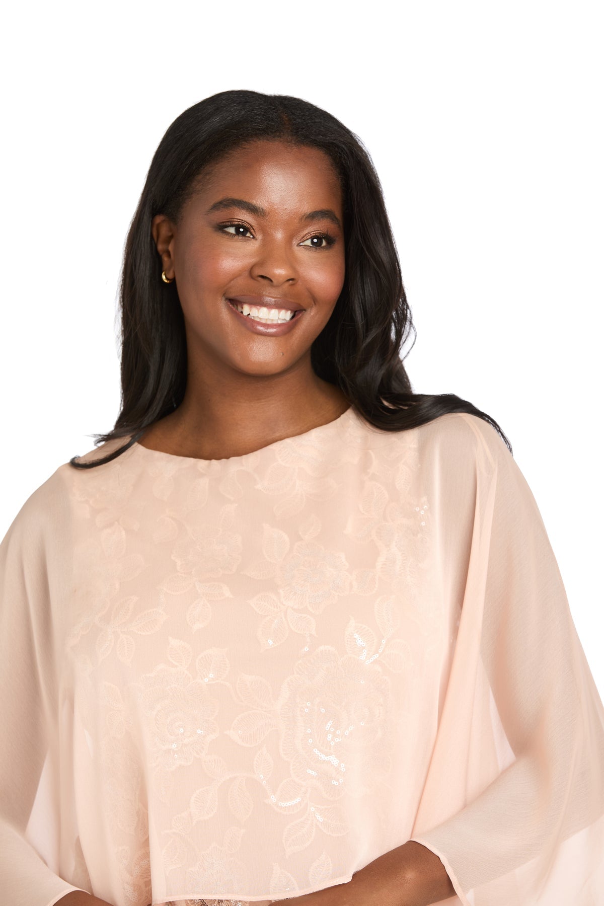 Cocktail Dresses Short Floral Midi Fitted Cocktail Dress R&M Richards 4442P Peach