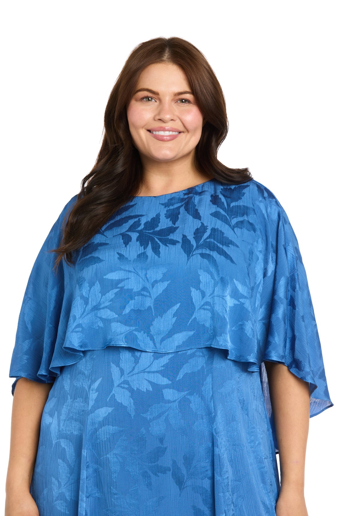 Crew High-Neck Knee-Length Chiffon Formal A-Line R&M Richards 4444W