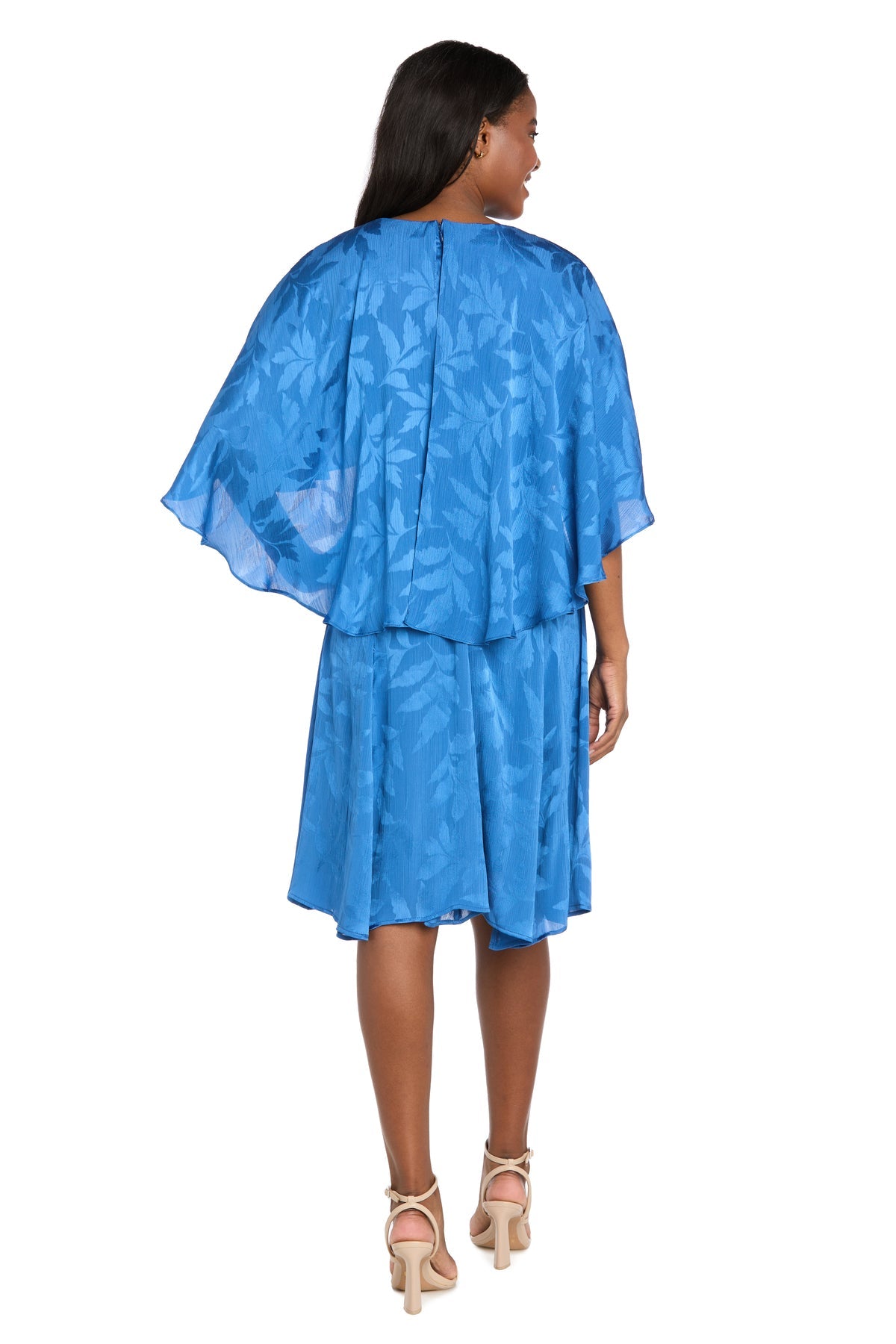 Cocktail Dresses Midi Floral Cocktail Dress R&M Richards 4444 Blue