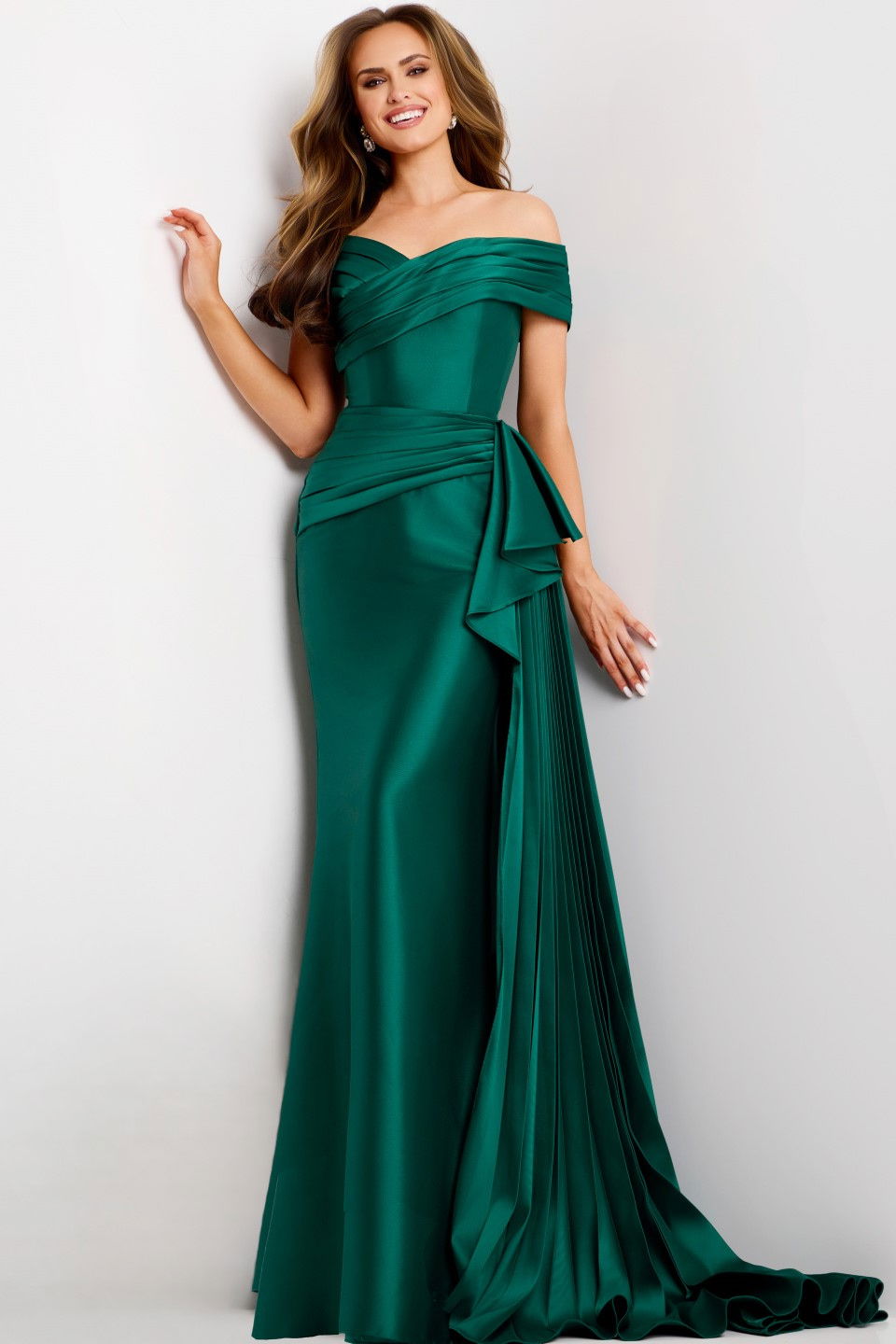 Formal Dresses Long Pleated Formal Prom Mermaid Dress Jovani 44524 Emerald