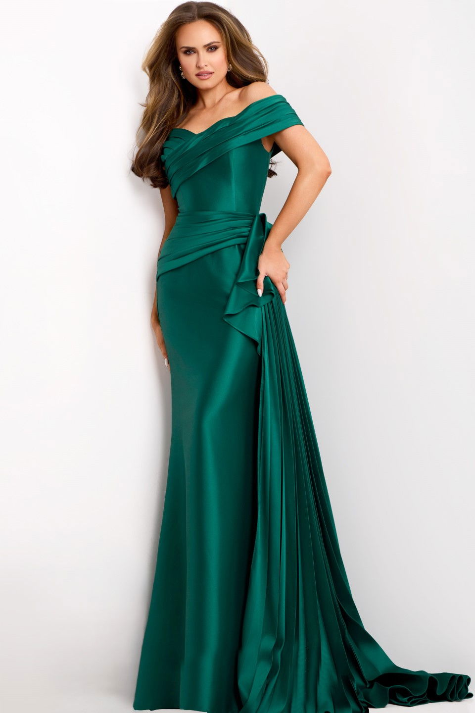 Formal Dresses Long Pleated Formal Prom Mermaid Dress Jovani 44524 Emerald