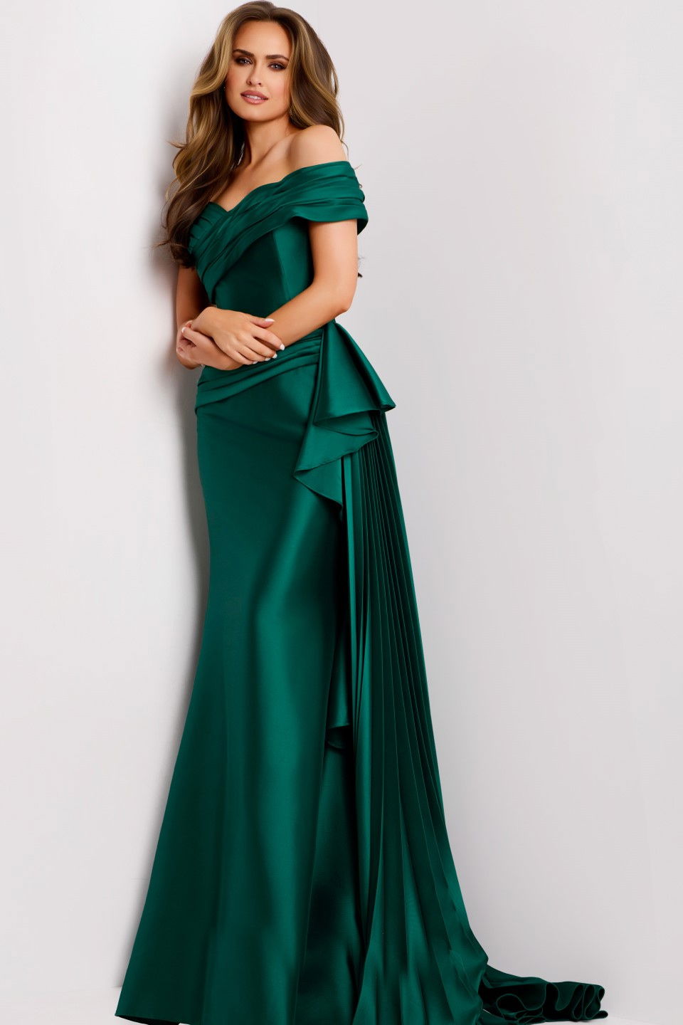 Formal Dresses Long Pleated Formal Prom Mermaid Dress Jovani 44524 Emerald