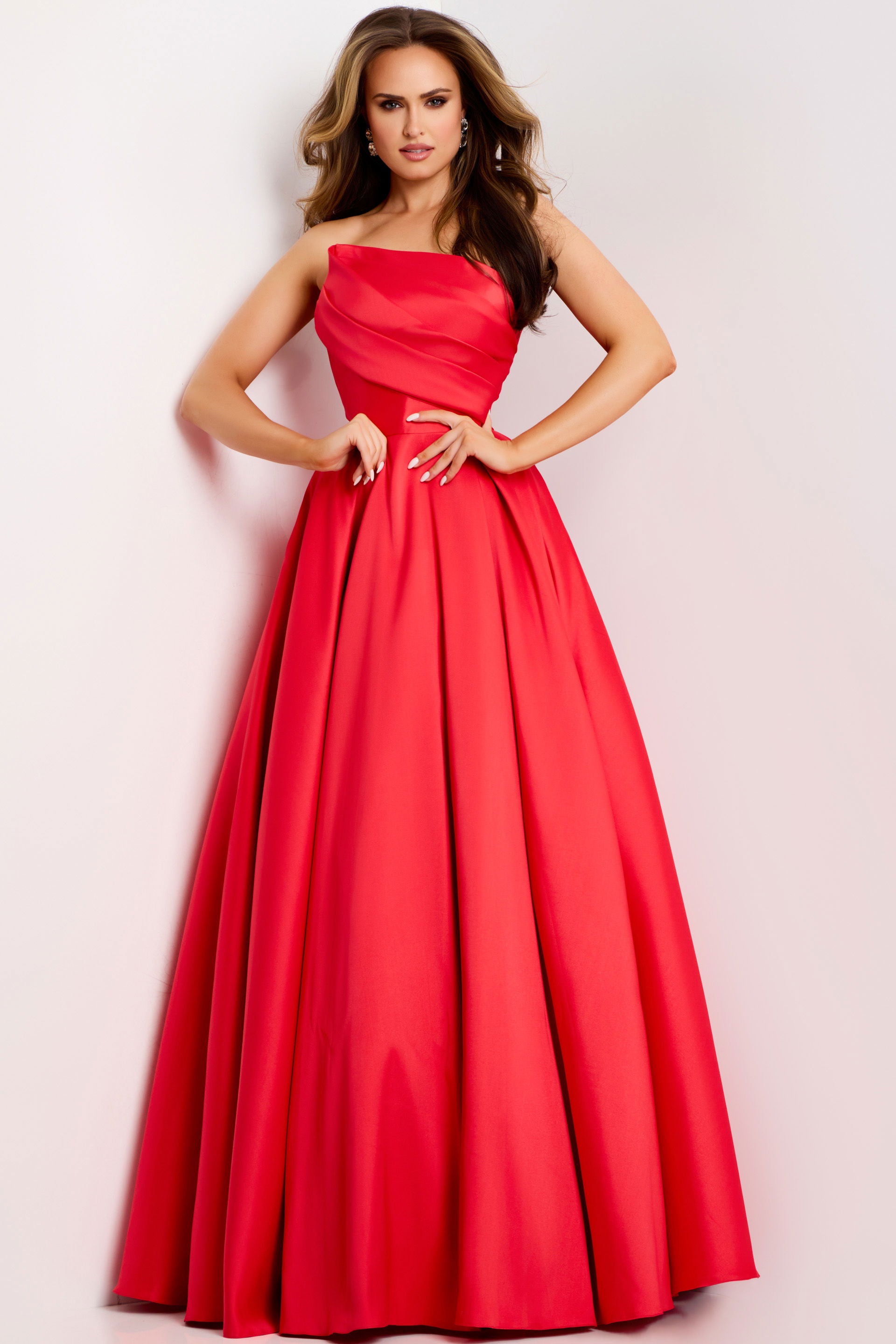 Formal Dresses Long Prom Formal A Line Dress Jovani 44533 Red