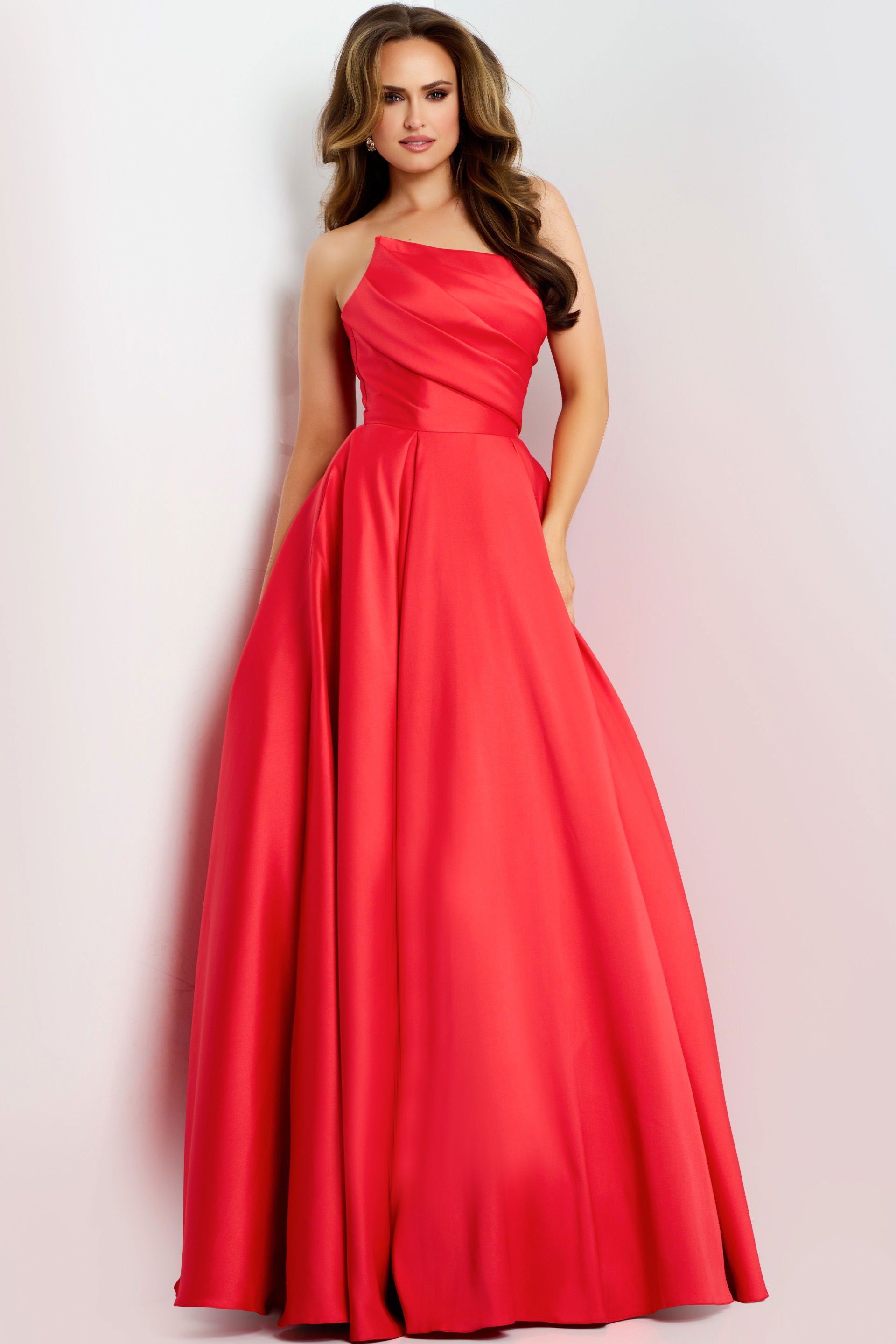 Formal Dresses Long Prom Formal A Line Dress Jovani 44533 Red