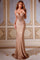 Prom Dresses Beaded Embellished Long Formal Prom Dress Gold