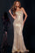 Prom Dresses Long Floral Applique Formal Fitted Prom Dress  Gold
