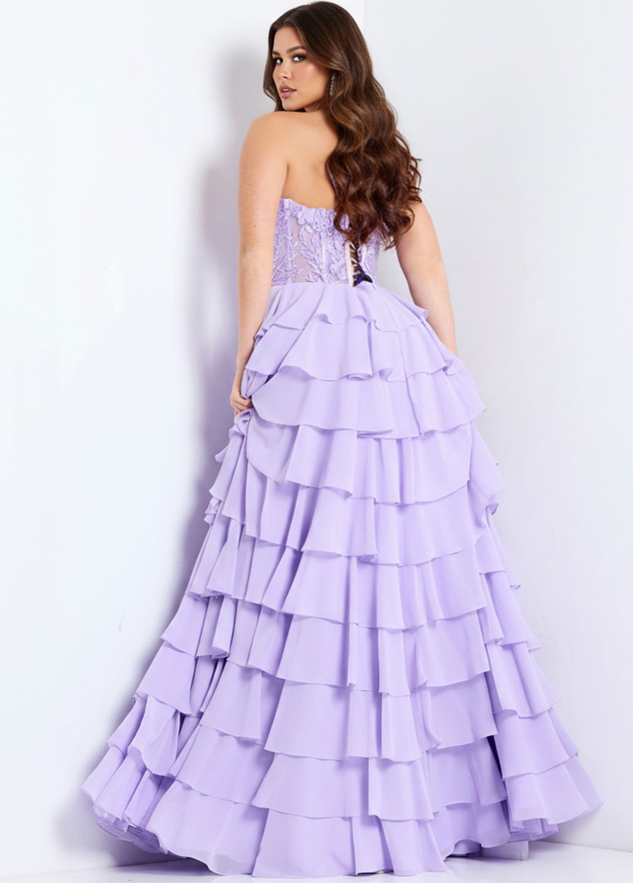 Prom Dresses Formal Long Ruffle Lace Corset Prom Dress Jovani 44543 Lilac