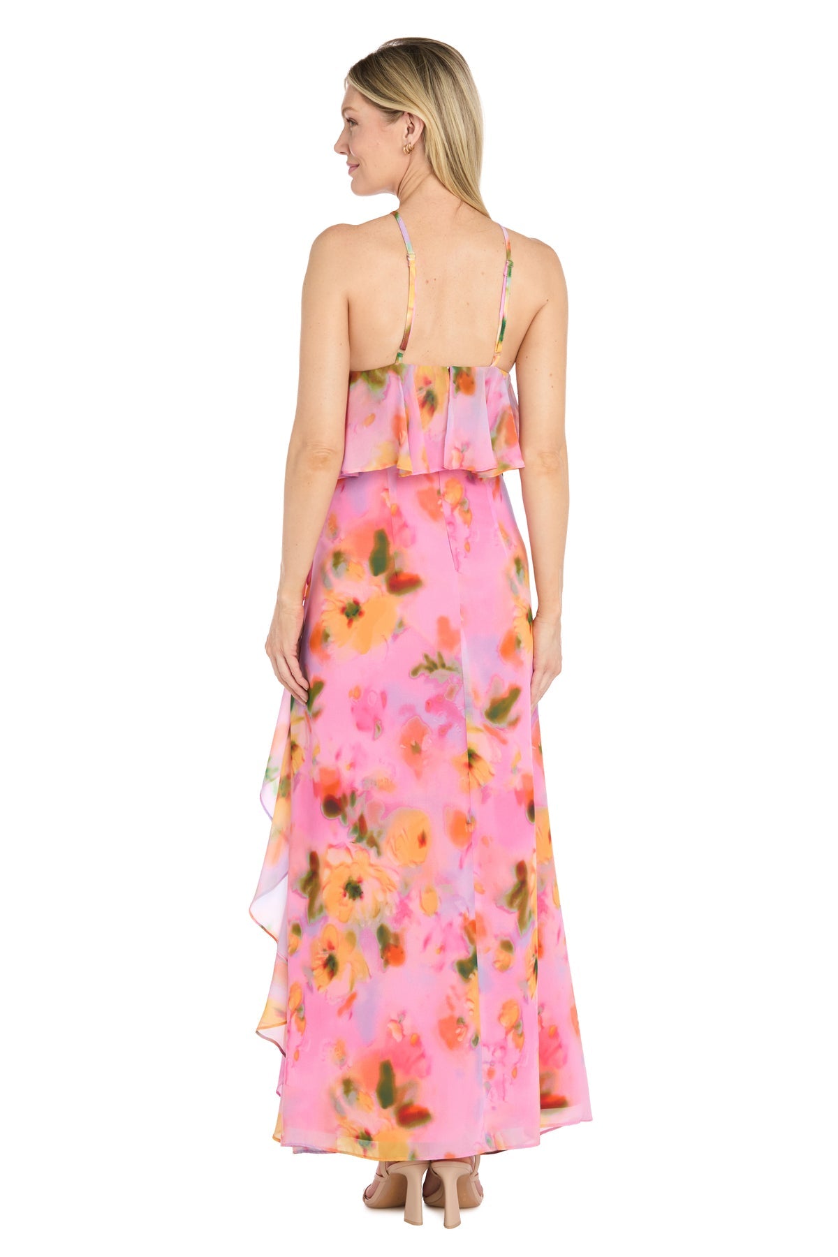 Halter Floor-Length Chiffon Formal A-Line R&M Richards 4455