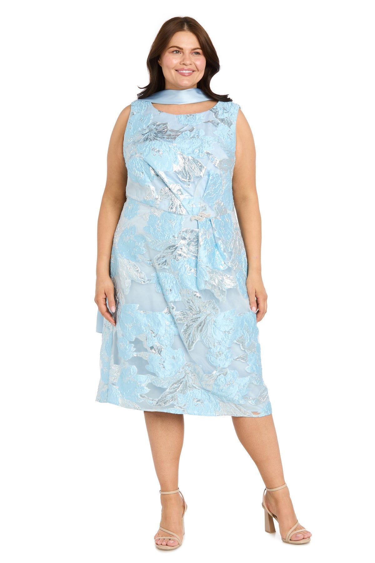 Scoop Tea-Length Organza Formal A-Line R&M Richards 4467W