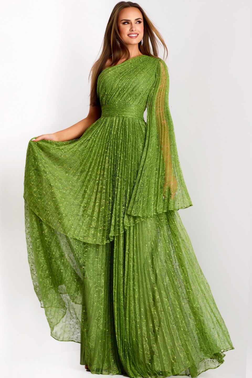 Formal Dresses Long Pleated Prom Formal Evening Dress Jovani 44687 Green