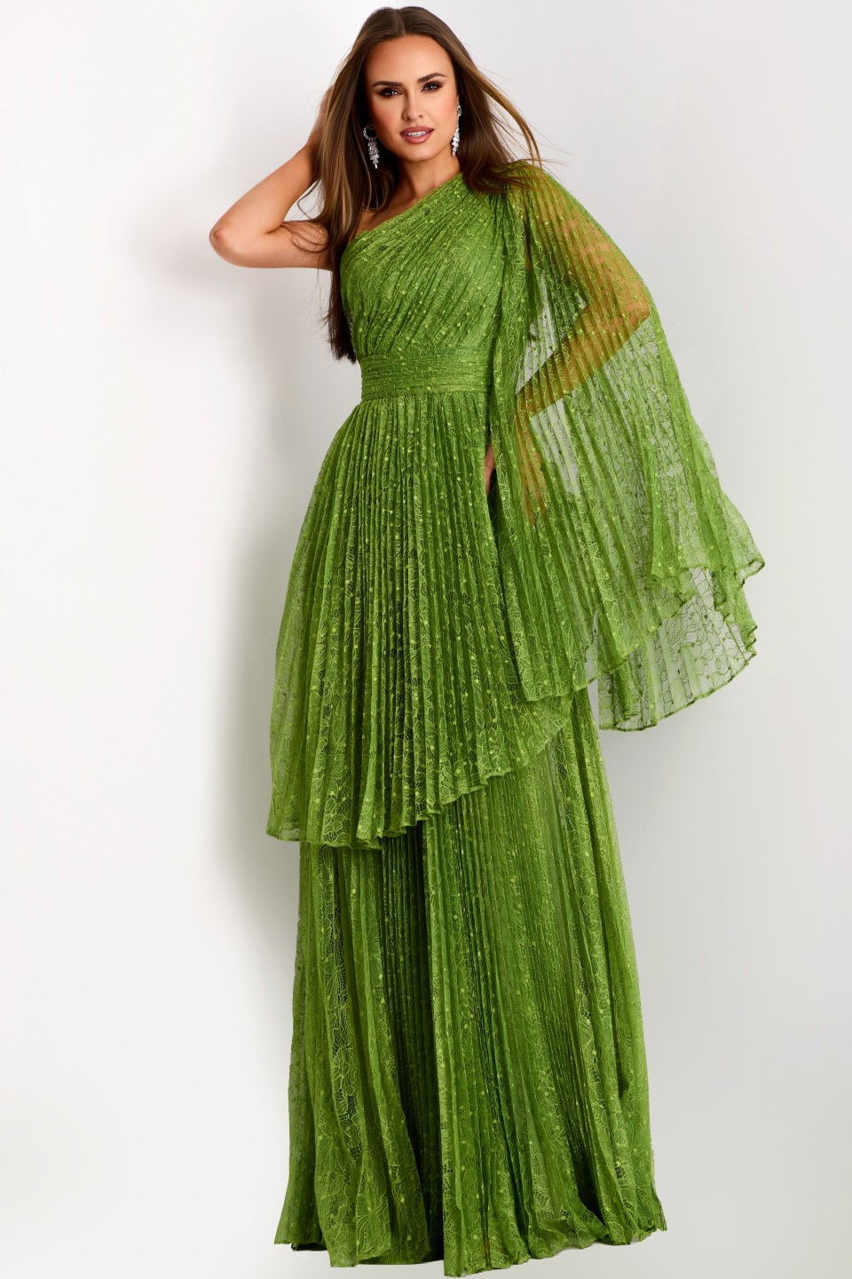 Formal Dresses Long Pleated Prom Formal Evening Dress Jovani 44687 Green