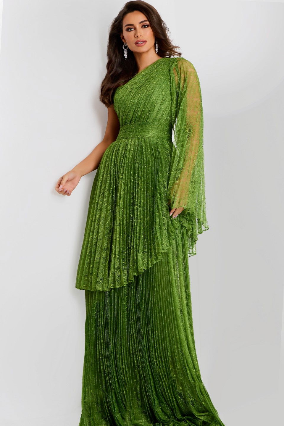 Formal Dresses Long Pleated Prom Formal Evening Dress Jovani 44687 Green