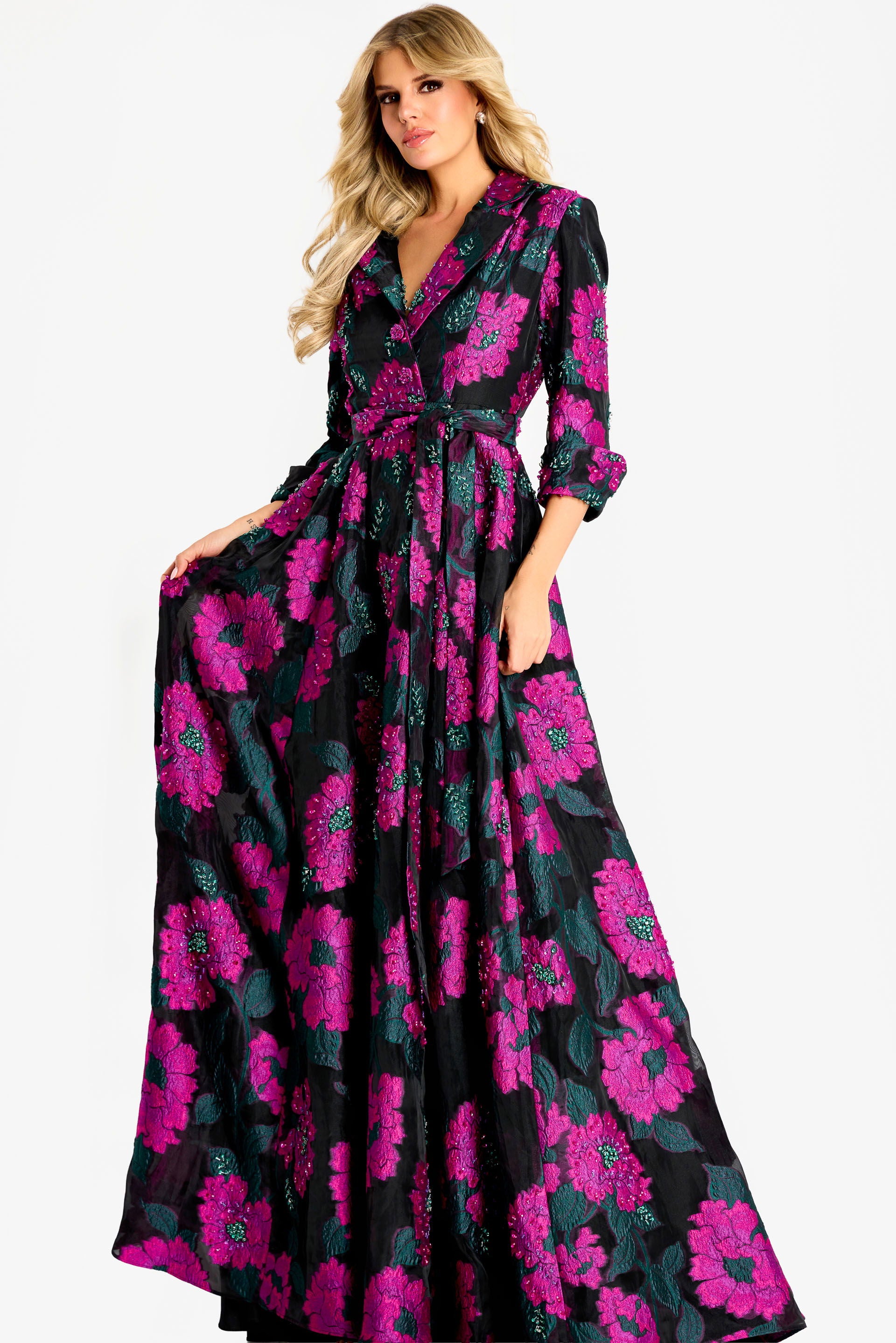 Mother of the Bride Dresses Long Floral Beaded Formal Mother of the Bride Dress Jovani 44716 Multi