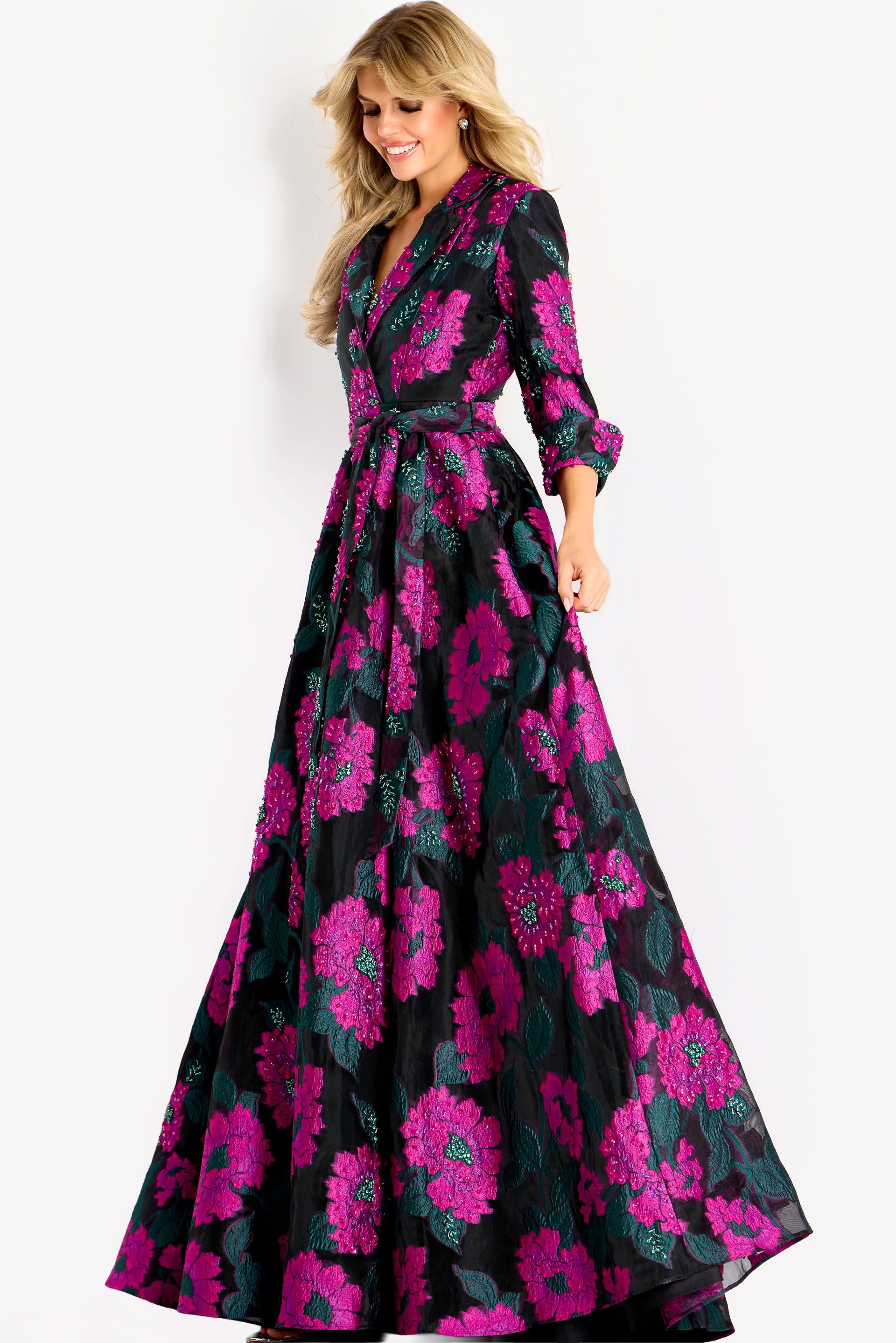 Mother of the Bride Dresses Long Floral Beaded Formal Mother of the Bride Dress Jovani 44716 Multi