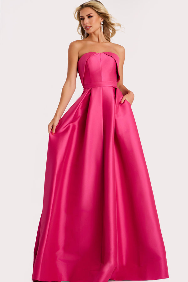 Long Prom A Line Pleated Formal Dress Jovani 44719