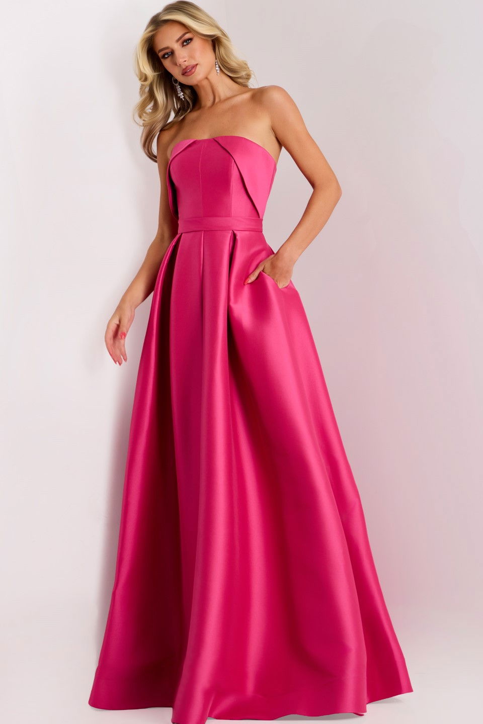Formal Dresses Long Prom A Line Pleated Formal Dress Jovani 44719 Candy Pink
