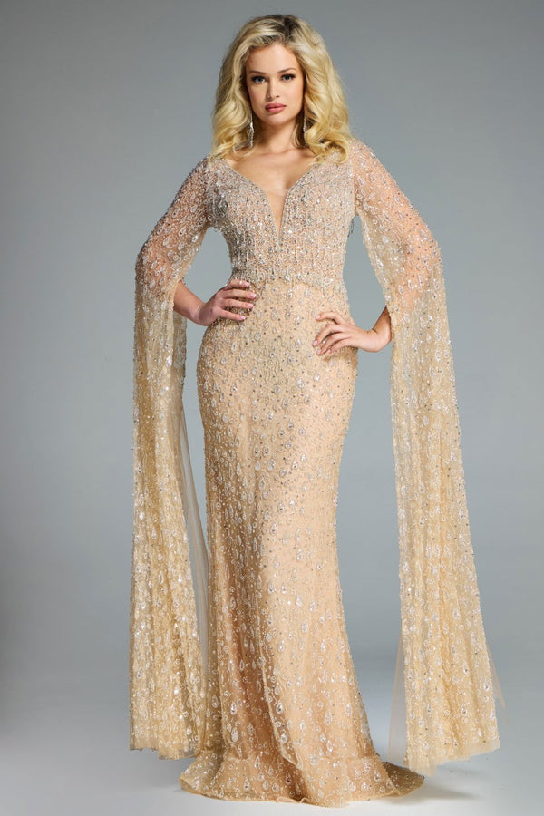 Long Sleeve Formal Cape Mother of the Bride Dress Jovani 44844