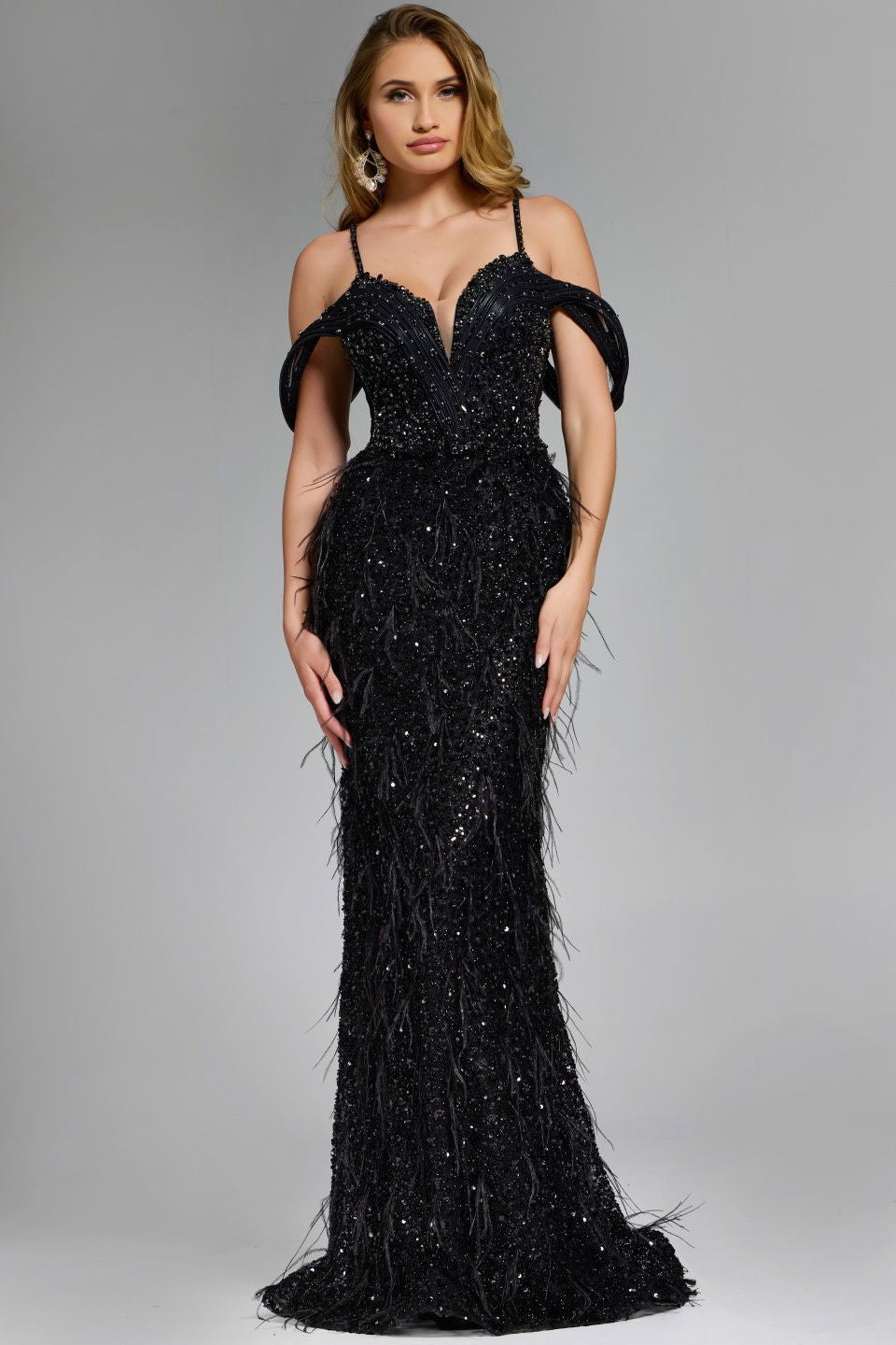 Prom Dresses Fitted Evening Long Formal Beaded Prom Dress Jovani 44848 Black