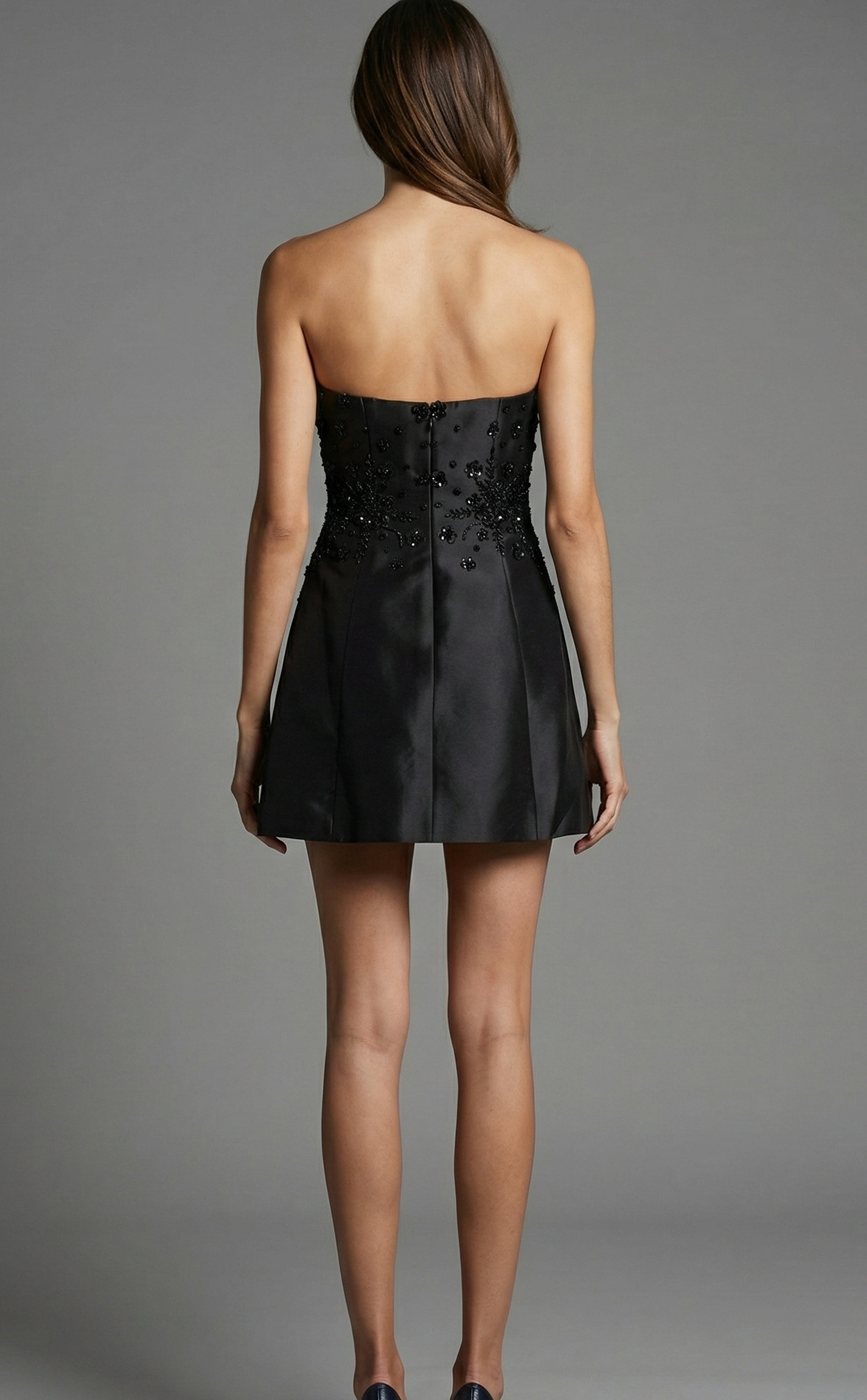 Strapless Mini Crepe Cocktail A-Line Dress Jovani 44855