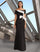 Formal Dresses Long Fitted Peplum Pleated Formal Evening Dress Black/White