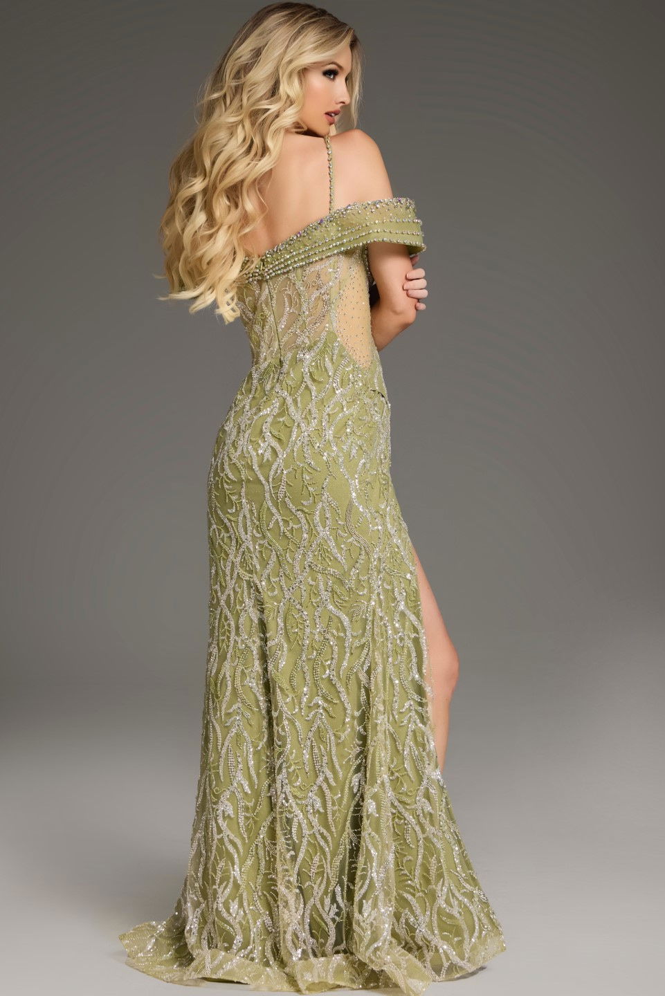 Formal Dresses Long Beaded Prom Formal Evening Dress Jovani 45072 Sage