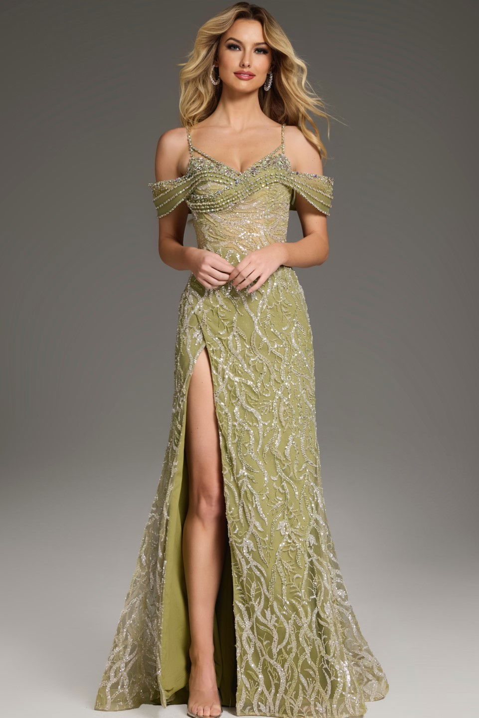 Formal Dresses Long Beaded Prom Formal Evening Dress Jovani 45072 Sage