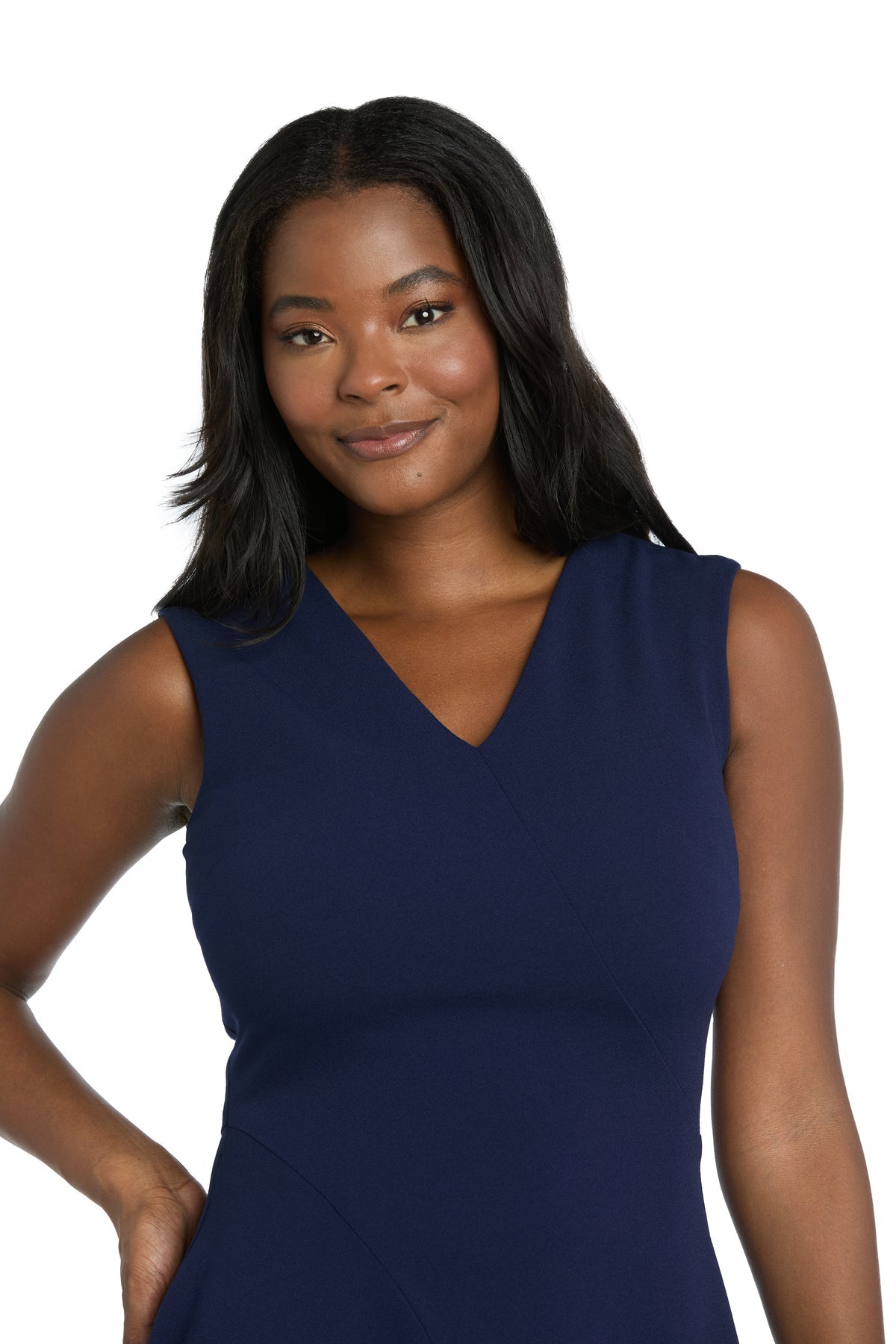 Cocktail Dresses Short A Line Cocktail Midi Dress R&M Richards 4512P Navy