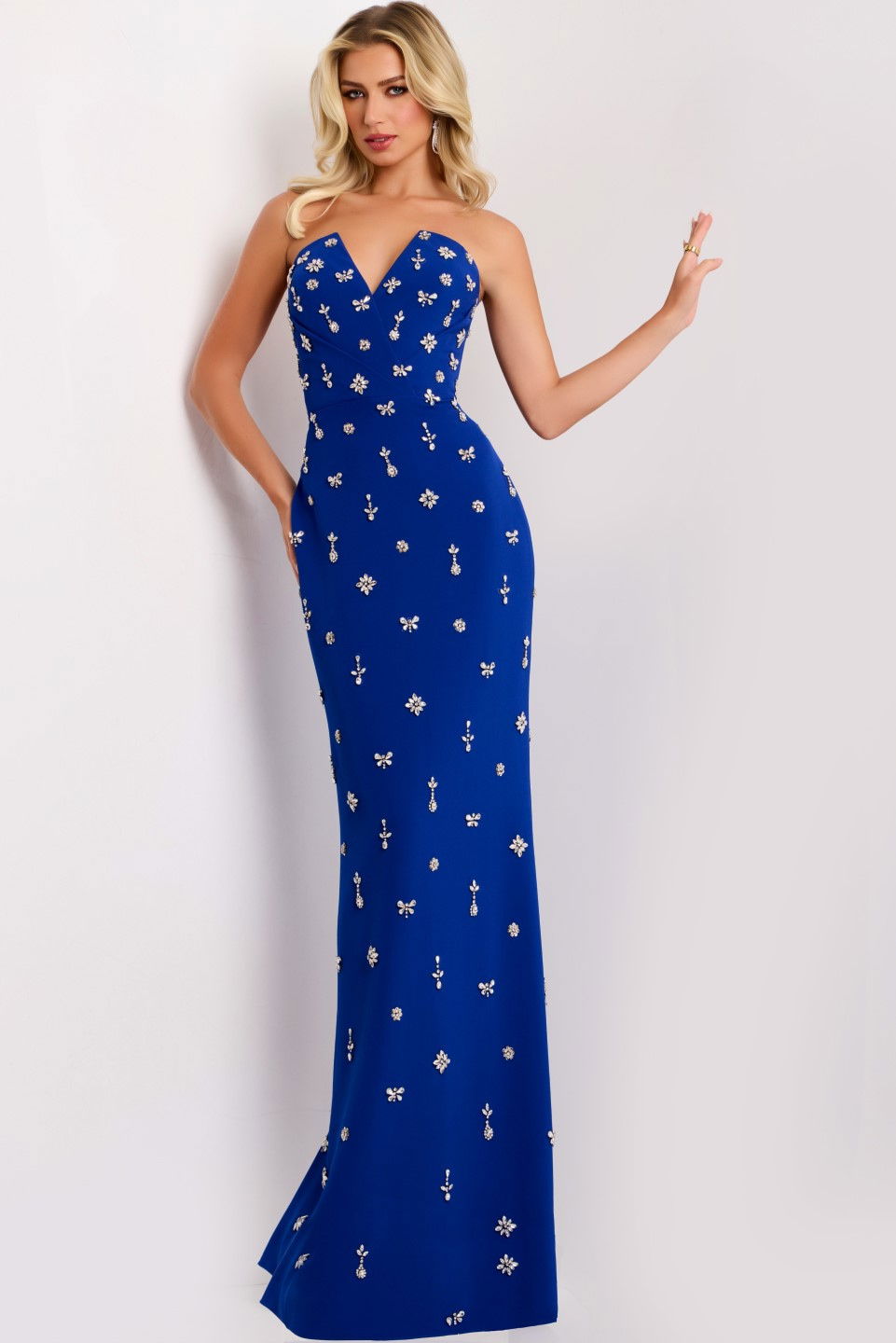 Prom Dresses Long Prom Formal Fitted Dress Jovani 45248 Royal