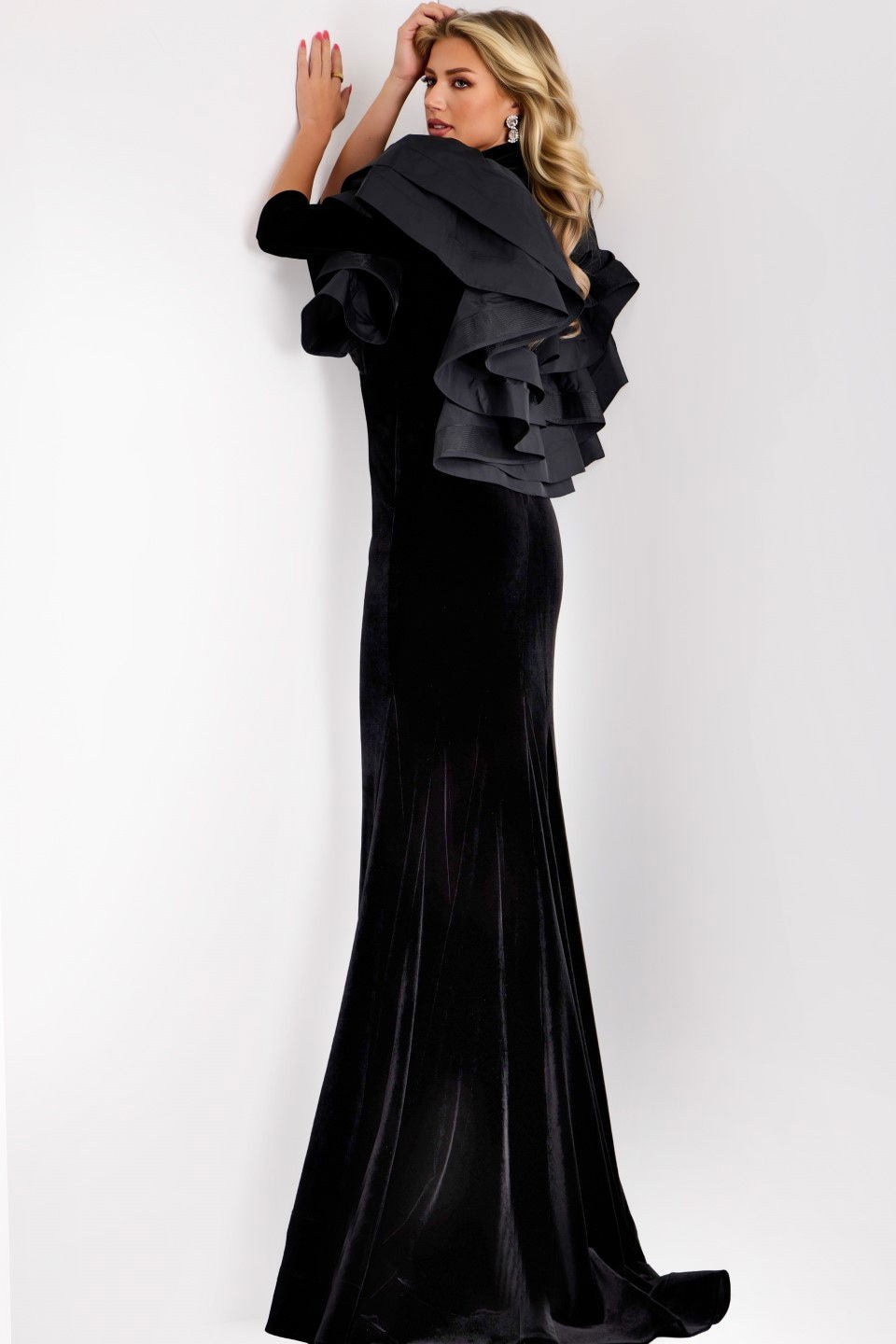 Formal Dresses Long Mermaid Prom Formal Ruffle Dress Jovani 45322 Black