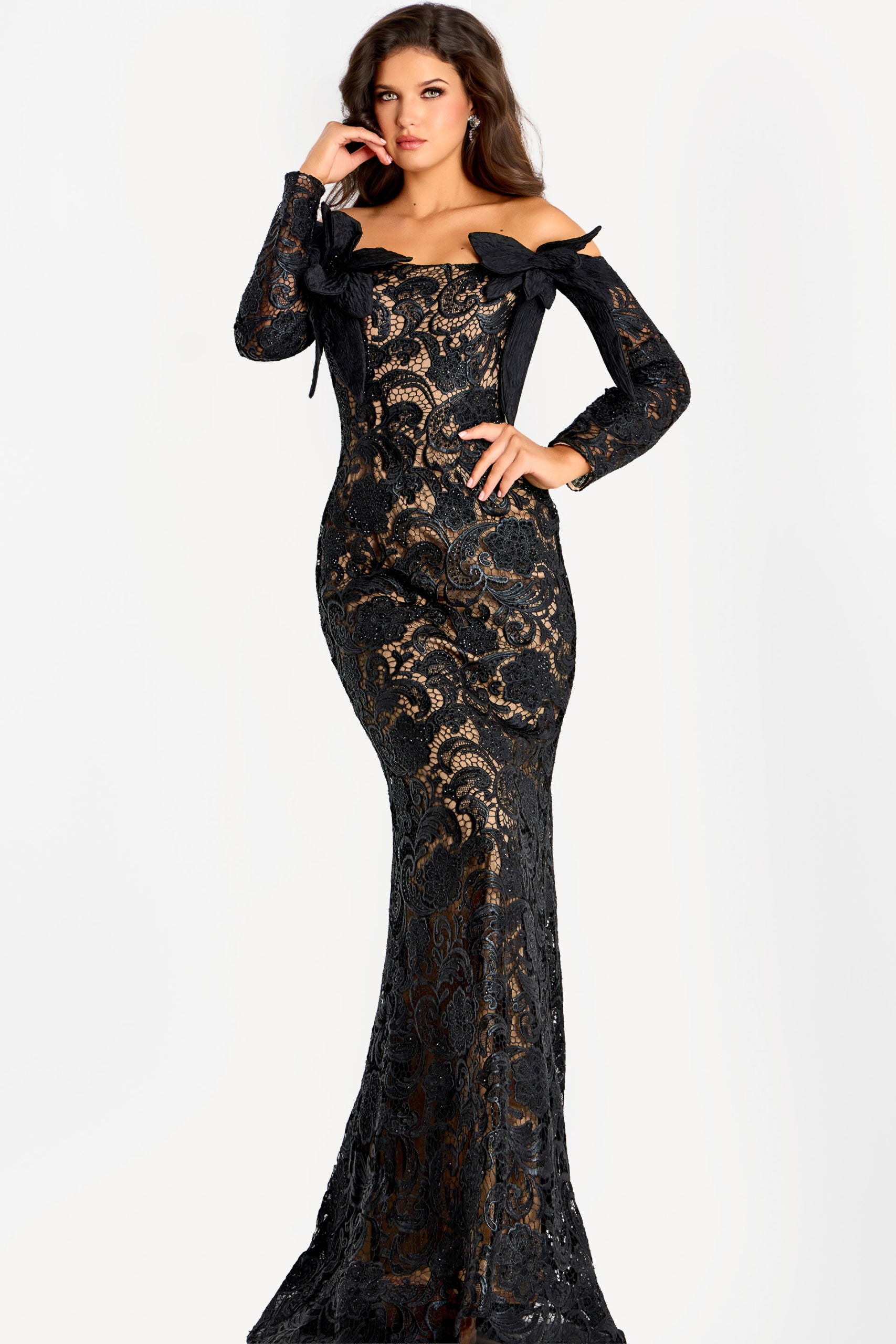 Formal Dresses Long Lace Prom Formal Mermaid Dress Jovani 45345 Black