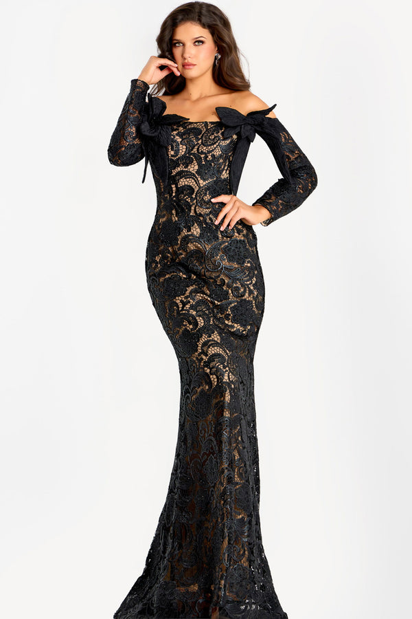 Long Lace Prom Formal Mermaid Dress Jovani 45345
