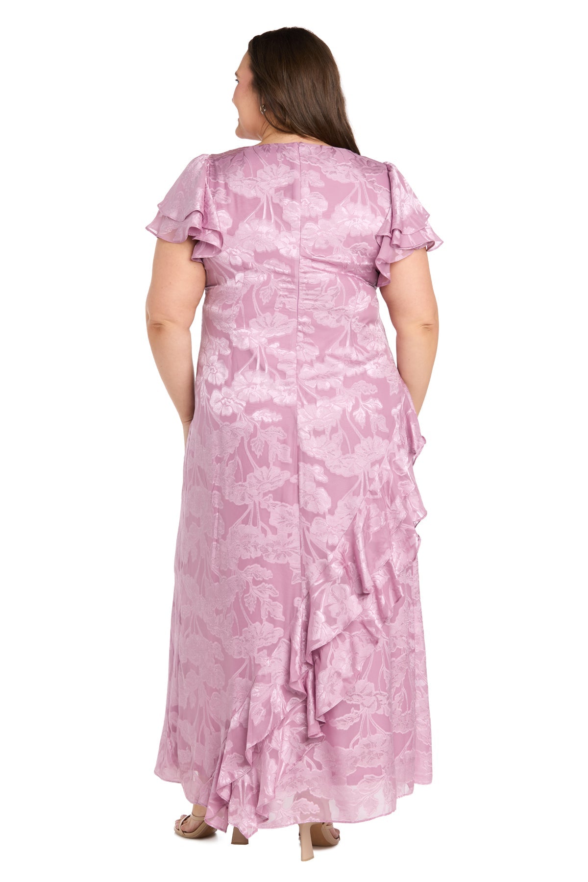 V-Neck Floor-Length Chiffon Formal A-Line R&M Richards 4534W
